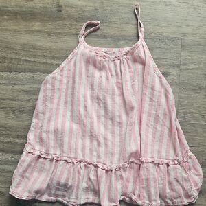 Old Navy Pink and White Striped Tank Girls Size 8